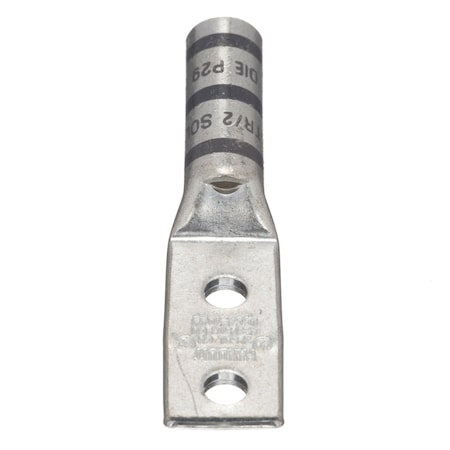 Panduit Two-Hole Compression Lug, 4 AWG Max, #10 Stud, Long Barrel, Copper, Gray LCC4-10AW-L
